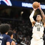 Kyshawn George (18) et Washington ont subi la loi des Bucks de Kyle Kuzma vendredi KEYSTONE/AP/Nick Wass